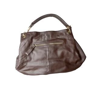 Cuore & Pelle Sophia Leather Hobo Slouchy Shoulder Bag Brown Magnetic Closure